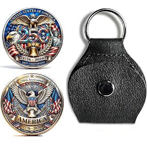 3D US 250th Anniversary Coin Pocket Hug, American Birthday 1776-2026 Patriotic Keychain for Independence Day Veterans in Saudi Arabia