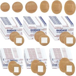 120Pcs Small Round Oval Fabric Bandages, Spot Flexible Adhesive Bandages Breathable Circle Strips for Face and Minor Wound Protection Care, 6 Sizes in Saudi Arabia