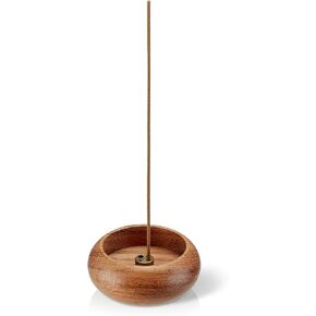 Natural Wood Incense Holder with 4 Holes, 2.36" Wooden Incense Burner for Sticks, White Sage & Palo Santo, Handmade Ash Catcher for Home, Meditation, Yoga in Saudi Arabia