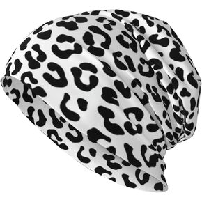 Leopard Print Beanie Chemo Hats for Women Men Cancer Headwear Stretchy Skull Cap Soft Knitted Hat Nightcap Chemo Gifts in Saudi Arabia