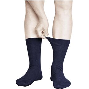 Men's Loose Fitting Non Elastic Top ALL-COTTON Socks (3 PAIRS) Thin Soft Gentle Grip without Elasticated Cuff in Saudi Arabia