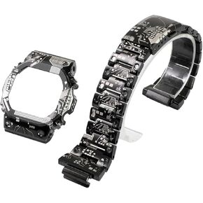 DW-5600 Mod Kit Circuit Board Pattern Stainless Steel Case Solid Metal Strap Bracelet for 5600 Series, 5610 Series, Watch Part Replacement in Saudi Arabia
