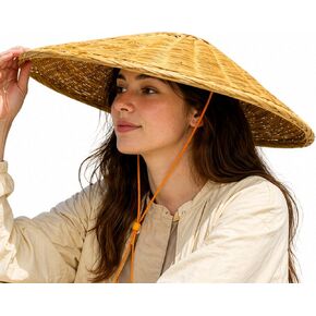 Handmade Bamboo Kasa Hat Woven Conical Sun Hat for Gardening Outdoor Wear or Samurai Ronin Cosplay Lightweight Traditional in Saudi Arabia