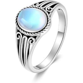 Moonstone Rings for Women 925 Sterling Silver Vintage Oval Moonstone Ring Ladies Jewelry Gifts in Saudi Arabia