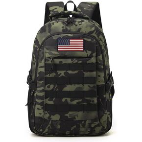 18'' Dark Camo School Backpack for Teens, 35L Water Resistant Bookbag with Luggage Strap, Large Capacity Daypack for School Daily Travel, Dark Camouflage in Saudi Arabia