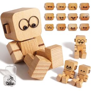 Shaking Wooden Man Figurine, Teacher Appreciation Mothers Day Graduation Gifts for Adults Men Husband him, Wooden Doll, Desktop Decor, Car Dashboard Decorations in Saudi Arabia