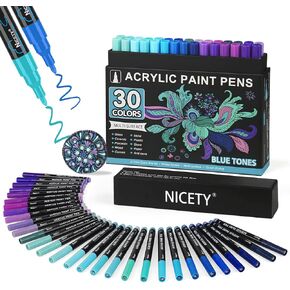 NICETY 32 Acrylic Paint Markers Paint Pens Skin Tone Series Set Brush Tip & Fine Tip for Rock Painting, Wood, Canvas, Glass, Mugs, Metal, DIY Projects(Skin) in Saudi Arabia