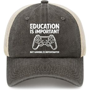 Education is Important but Gaming is Importanter Hat for Womens Funny Washed in Saudi Arabia