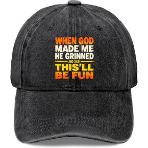 When God Mades Me He Grinned Hat for Women Soft Washed Distressed Baseball Caps in Kuwait