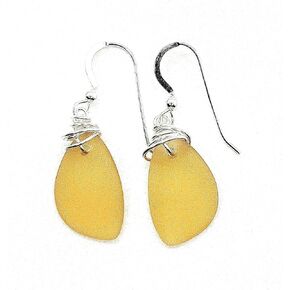 Popular Recycled Sea Glass Earrings on Sterling Silver Hooks in Kuwait