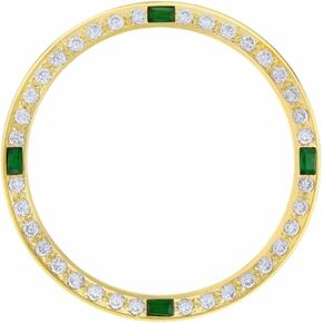 Ewatchparts Created Diamond Emerald Bezel Compatible With 36mm Rolex Men Datejust President Daydate Gold in Saudi Arabia