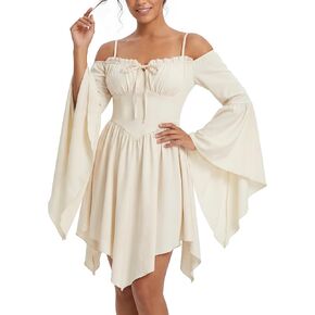 Sweetheart Neckline Renaissance Dresses for Women Vintage Fairy Tale Pirate Historical Costume Cottagecore Sundress in Saudi Arabia