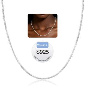 18k Gold Plated Sterling Silver Snake chain Necklace for Women, 925 Silver 1.5mm Cable Snake chain Necklace Thin & Dainty & Sturdy Wear Special Occasions & Gifts,14/16/17/18/20/22/24 Inches in Saudi Arabia