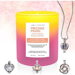 Precious Pearl My Inspirations Charmed Aroma Candle Scented, Soy Candles With Jewelry Inside, Comes with A Surprise Necklace Hidden, Perfect for Mother's Day, Birthdays,150G/5.3OZ (Love Bouquet) in Saudi Arabia