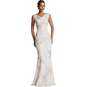 Floral Lace Bridesmaid Dresses for Women Mermaid Long Cowl Neck Formal Evening Prom Dress in Saudi Arabia