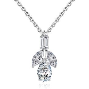 14K Gold Clavicle Chain for Women, D-Color Waterdrop Moissanite Pendant Necklace, Chic Present for Girlfriend on Valentine's Day or Anniversary in Saudi Arabia