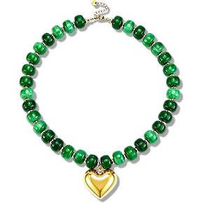 Resin Chunky Beaded Statement Necklace for Women Boho Choker Necklaces Minimalistic Modern Jewelry Accessories Mother's Day Birthday Gifts in Saudi Arabia