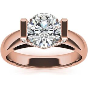 1CT-3CT Cathedral Moissanite Engagement Ring for Women, Round Cut Half Bezel Set Wedding Ring Gifts for Women, 925 Silver, 10K/14K/18K Solid Gold Jewelry in Saudi Arabia