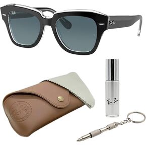 Ray-Ban RB2186 State Street Square Square Shope مع حزمة مجموعة النظارات الرسمية in Kuwait