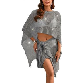 MAKABO Women's Swimsuits Cover Ups Set for Crochet Sheer Hawaii Hollow Out 2 Piece Bikini Coverup Beach Swimwear in Saudi Arabia