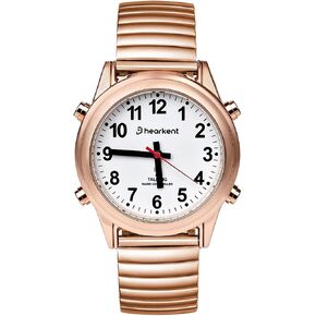 Hearkent Atomic American English Talking Watch Speaks Clear and Loud Time, Date and Alarm time Stretch Band is Best Gift for Senior,Visually impaired, or Blind People in Saudi Arabia