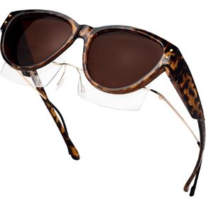Face Shadow Polarized Sunglasses Fit Over Glasses Cat Eye Sunglasses for Women to Go Over Glasses UV Protection Lightweight in Saudi Arabia