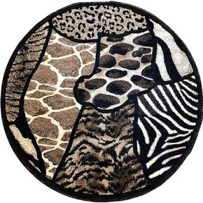 Animal Skin Print Tiger Giraffe Leopard Runner Rug Black Design 516 (2 Feet X 7 Feet 2 Inch) in Saudi Arabia