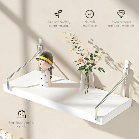 Small Floating Shelf for Wall No Drill 11lb Strong Hold with Adhesive and Nails in Saudi Arabia