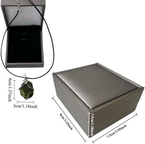 Moldavite Pendant Necklace Genuine Irregular Czech Green Healing Crystal Unique Meteorite Energy Stone Jewelry for Women and Men 4x2cm in Saudi Arabia