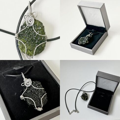 Moldavite Pendant Necklace Genuine Irregular Czech Green Healing Crystal Unique Meteorite Energy Stone Jewelry for Women and Men 4x2cm in Saudi Arabia