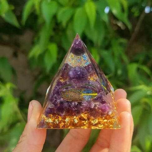 Crystal Pyramid Crystal Energy Tower, Nature Reiki Chakra Crushed Stone Jewelry, Crystal Pyramid for Home Decor in Kuwait