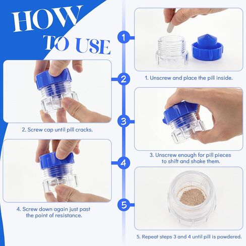 Pill Crusher with Storage Pot, Efficient and Compact Medication Tablet Crusher to Fine Powder, Professional Pill Grinder for Ederly, Cat, Dog in Saudi Arabia