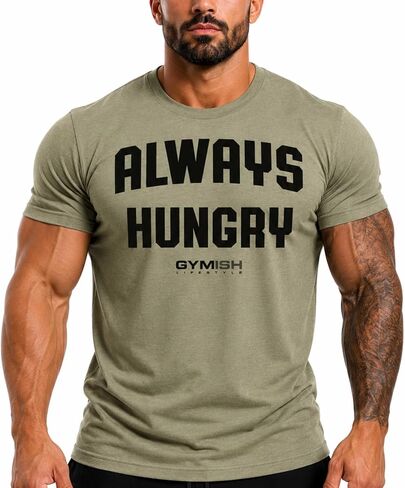 Always Hungry Gym Shirt for Men Funny Lifting T-Shirt in Kuwait