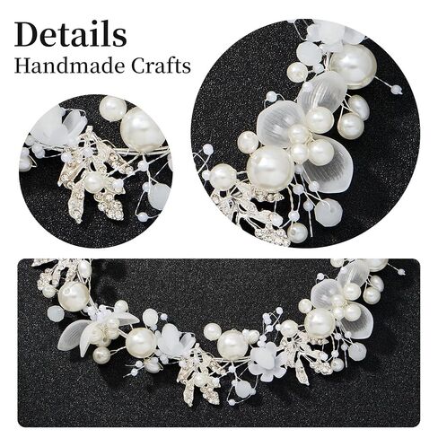 QIUTIMIY Flower Girl Hair Accessory,Princess Headpiece for Bridal Wedding,first communion pearl headpiece for girls Women,Style8 in Saudi Arabia