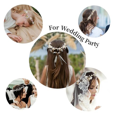 QIUTIMIY Flower Girl Hair Accessory,Princess Headpiece for Bridal Wedding,first communion pearl headpiece for girls Women,Style8 in Saudi Arabia