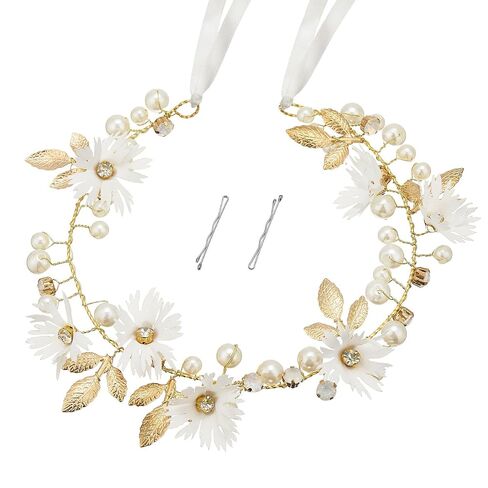 QIUTIMIY Flower Girl Hair Accessory,Princess Headpiece for Bridal Wedding,first communion pearl headpiece for girls Women,Style8 in Saudi Arabia