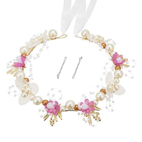 QIUTIMIY Flower Girl Hair Accessory,Princess Headpiece for Bridal Wedding,first communion pearl headpiece for girls Women,Style8 in Saudi Arabia