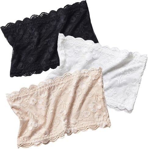 Lace Bandeau,Cleavage Cover,Coverage for Low Necklines,Stretchy Lace Tube Top for Professional & Casual Wear in Kuwait