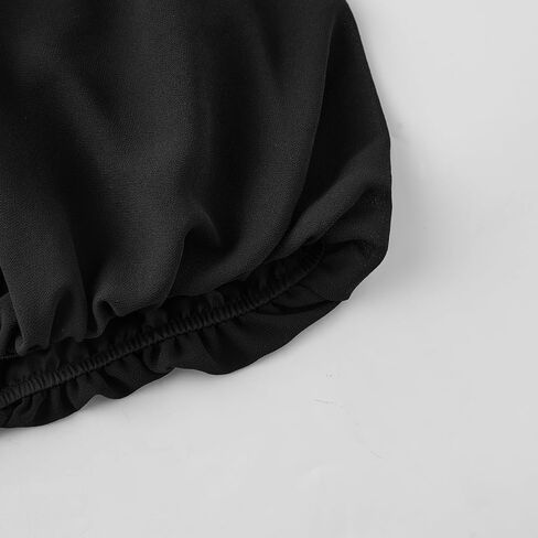 قطع علوية نسائية من الشيفون مفتوحة من الخلف ورقبة وهمية Y2k بدون أكمام تانك فلوي بحاشية فقاعية كامي للخروج قطع علوية قصيرة in Kuwait