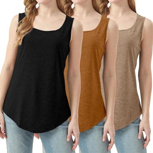 3 Pack Womens Tank Tops Undershirts Summer Sleeveless Basic Top 2026 Trendy Loose Fit Top Round Neck Casual Shirts Outfits in Saudi Arabia