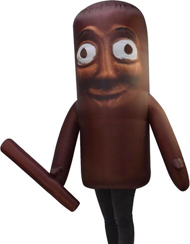 Inflatable Tung Costume, Halloween Funny Wooden Stick Man Blow Up Inflatable Cosplay Outfit in Kuwait