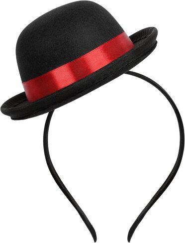 Mini Bowler Derby Hat Headband,Mini Top Hat Headpiece for Men Women,Halloween Costume Accessories Hats in Saudi Arabia