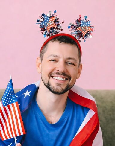 4th of July Headband 250 Anniversary Headband USA Headband, Patriotic 4th of July Party Favors Hairband for Women Men in Saudi Arabia