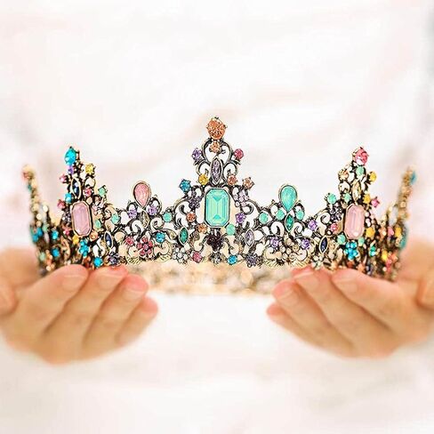 Yean Baroque Rhinestone Crowns and Tiaras Gold Bridal Queen Crown Crystal Wedding Tiara Crown for Women in Saudi Arabia