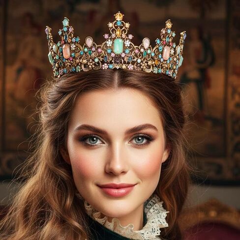 Yean Baroque Rhinestone Crowns and Tiaras Gold Bridal Queen Crown Crystal Wedding Tiara Crown for Women in Saudi Arabia