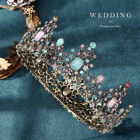 Yean Baroque Rhinestone Crowns and Tiaras Gold Bridal Queen Crown Crystal Wedding Tiara Crown for Women in Saudi Arabia