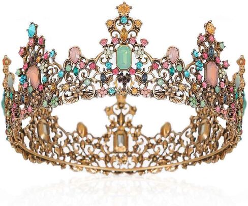 Yean Baroque Rhinestone Crowns and Tiaras Gold Bridal Queen Crown Crystal Wedding Tiara Crown for Women in Saudi Arabia