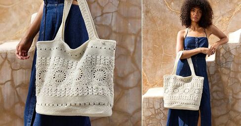 The Sak Crafted Classics Large Carryall - Hand Crochet Women's Purse For Everyday, Travel, Beach Bag - Carryall Shoulder Bag Straps - Natural Medallion in Kuwait