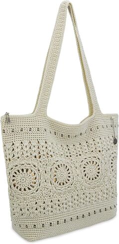 The Sak Crafted Classics Large Carryall - Hand Crochet Women's Purse For Everyday, Travel, Beach Bag - Carryall Shoulder Bag Straps - Natural Medallion in Kuwait