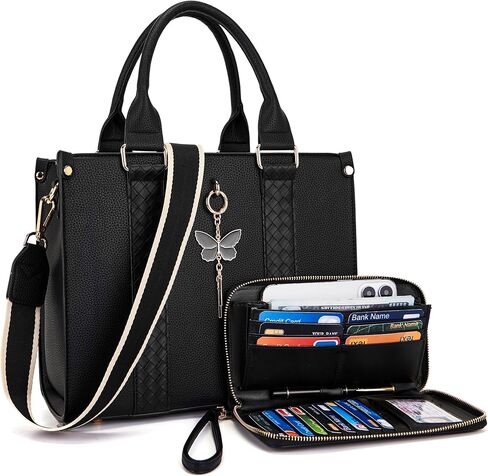 Tote Bag for Women Purse and Wallet Set Satchel Handbags Top handle 2pcs Adjustable Straps in Kuwait